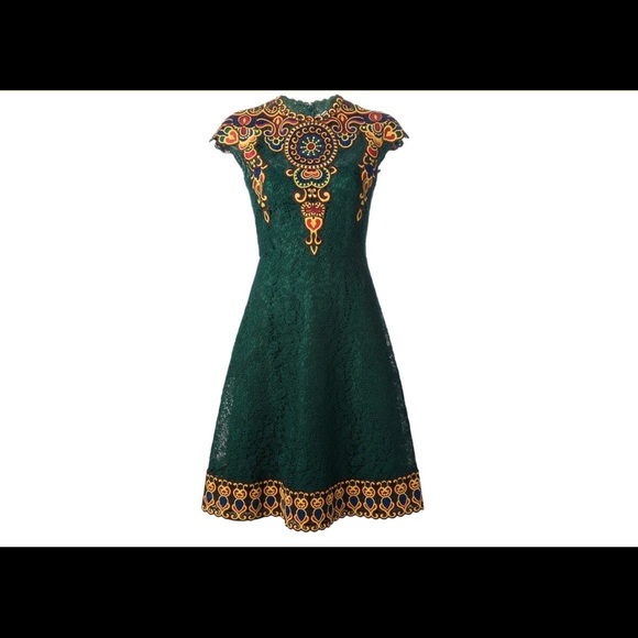 Valentino Dresses & Skirts - NWT VALENTINO MAROCAIN EMBROIDERED LACE MIDI DRESS